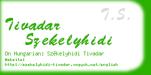 tivadar szekelyhidi business card